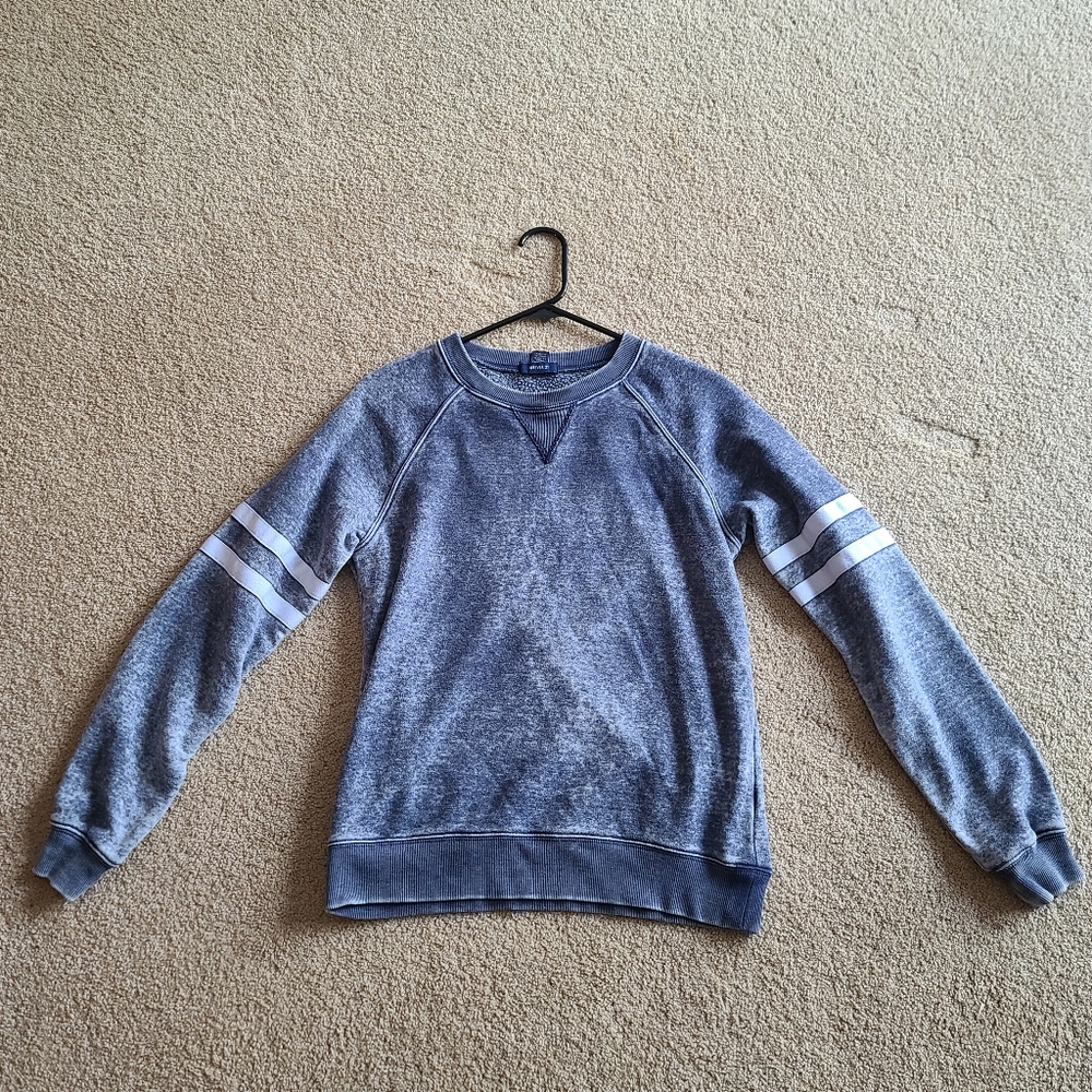 Blue distressed style sweater